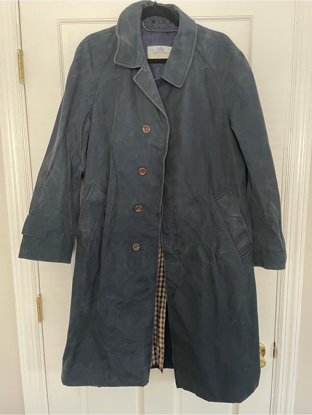 Women's Navy Blue Long Trench Coat